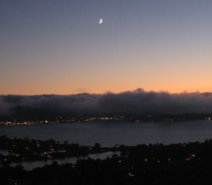 success, morning moon, moon, dawn