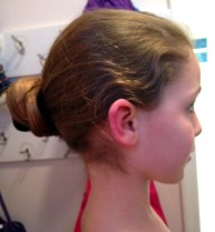 granddaughter, ballet, bun