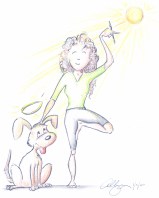 Doodle, Mike Allegra, Writing in Yoga Pose