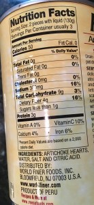 canned vegetables, artichokes, flash fiction