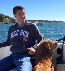 golden retriever, boating, Martha's Vineyard