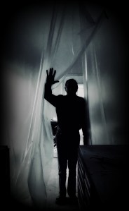 time machine, figure in the dark