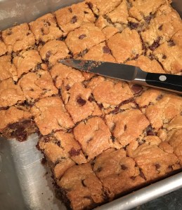 chocolate chip, chocolate chip bars, dessert