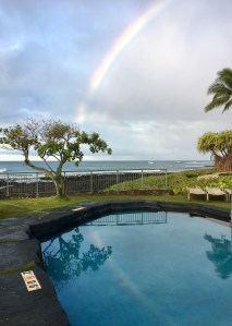 rainbow, Kauai, glass half full, blogging story