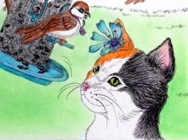 illustrated children's book. book about cat