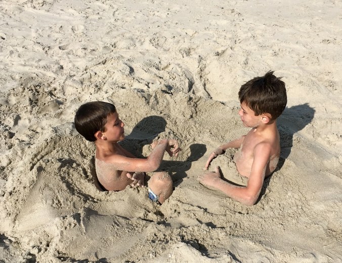 Ocean City NJ, sand, burying in the sand