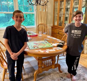 Monopoly, grandsons, blogging
