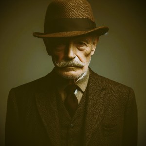 Flying man, flying in our dreams, porkpie hat man,  Bing Co-Pilot Design