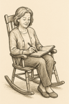 Chat GPT, woman in rocking chair, dreaming