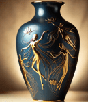 Chat GPT, blue vase with dancing women